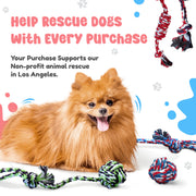Pacific Pups 5 Piece Dog Toy Set - Dog Tug Toys for Small & Medium Dogs - Small Dog Toys - Dog Rope Toys Value Pack - Benefits Non-Profit Dog Rescue