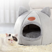 Warm Pet Cave Indoor Cat House Soft Cat Tent Bed Cute Cat Cubby Cozy Dog House Bed Pet Supplies Black of Friday