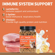 Just Try Lysine Cat Treats - Lactoferrin and Lysine for Cats and Kittens to Support Immune - Cat Allergy Relief - Sneezing, Runny Nose, Watery Eyes -Training Treats