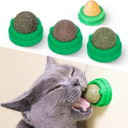 Catnip Toys Balls 4 Pcs, Extra Cat Energy Ball, Edible Kitten Silvervine Toys for Cats Lick, Healthy Kitty Teeth Cleaning Dental Chew Toys