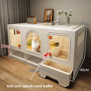 Modern Multi-Room Cat House with Built-In Litter Box | Tiktok Hot Pet Furniture | Cozy Cat Condo for Indoor Cats