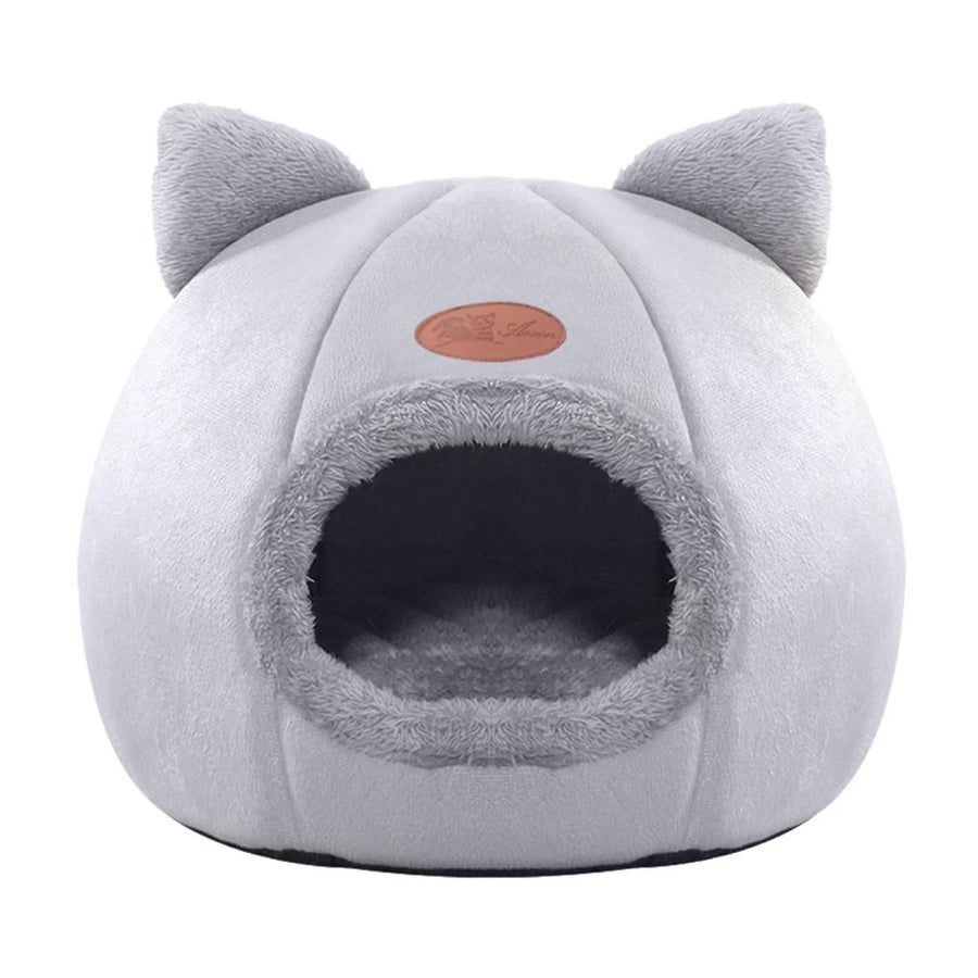 Warm Pet Cave Indoor Cat House Soft Cat Tent Bed Cute Cat Cubby Cozy Dog House Bed Pet Supplies Black of Friday