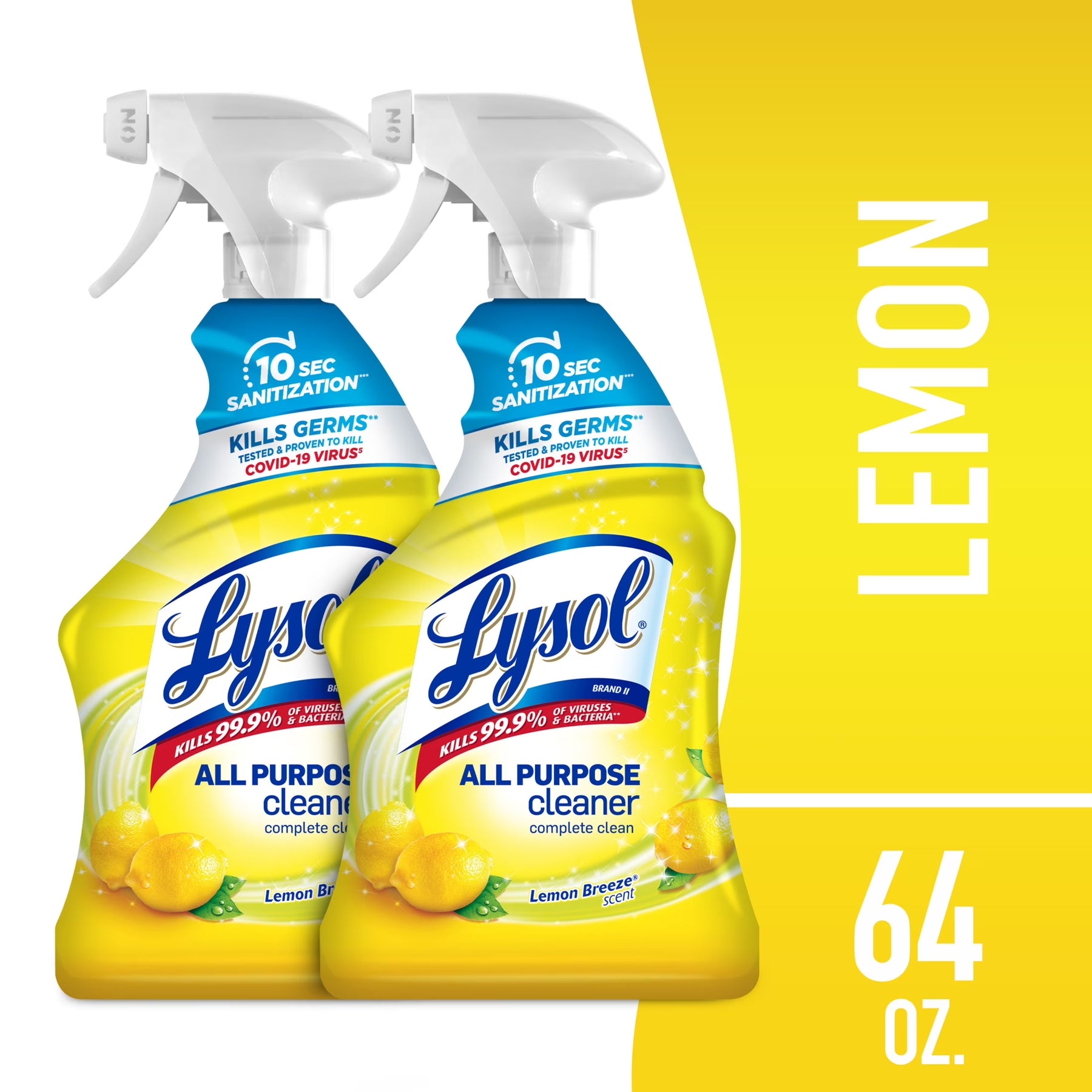 All Purpose Spray Cleaner for Sanitizing and Disinfecting, Lemon, 32 Oz, 2 Pack