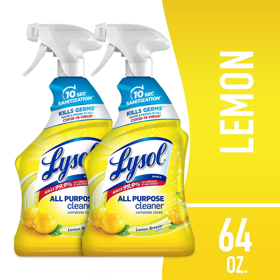All Purpose Spray Cleaner for Sanitizing and Disinfecting, Lemon, 32 Oz, 2 Pack