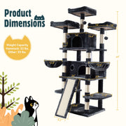 HOOMIC 68-Inch Multi-Level Cat Tree Tower for Large Cats with Sturdy Chipboard Base & Sisal Scratching Posts Cozy Plush Perches & Wide Base Board for Home Activity
