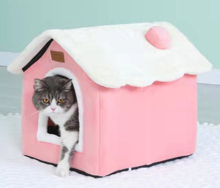 Warm Closed Dog Kennel House for Pets