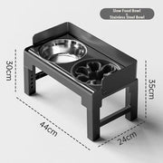 6 Height Adjustable Elevated Dog Bowls Stand with 2 Stainless Steel Bowls, Non-Slip Spill-Proof Pet Feeder for Small Medium Larg