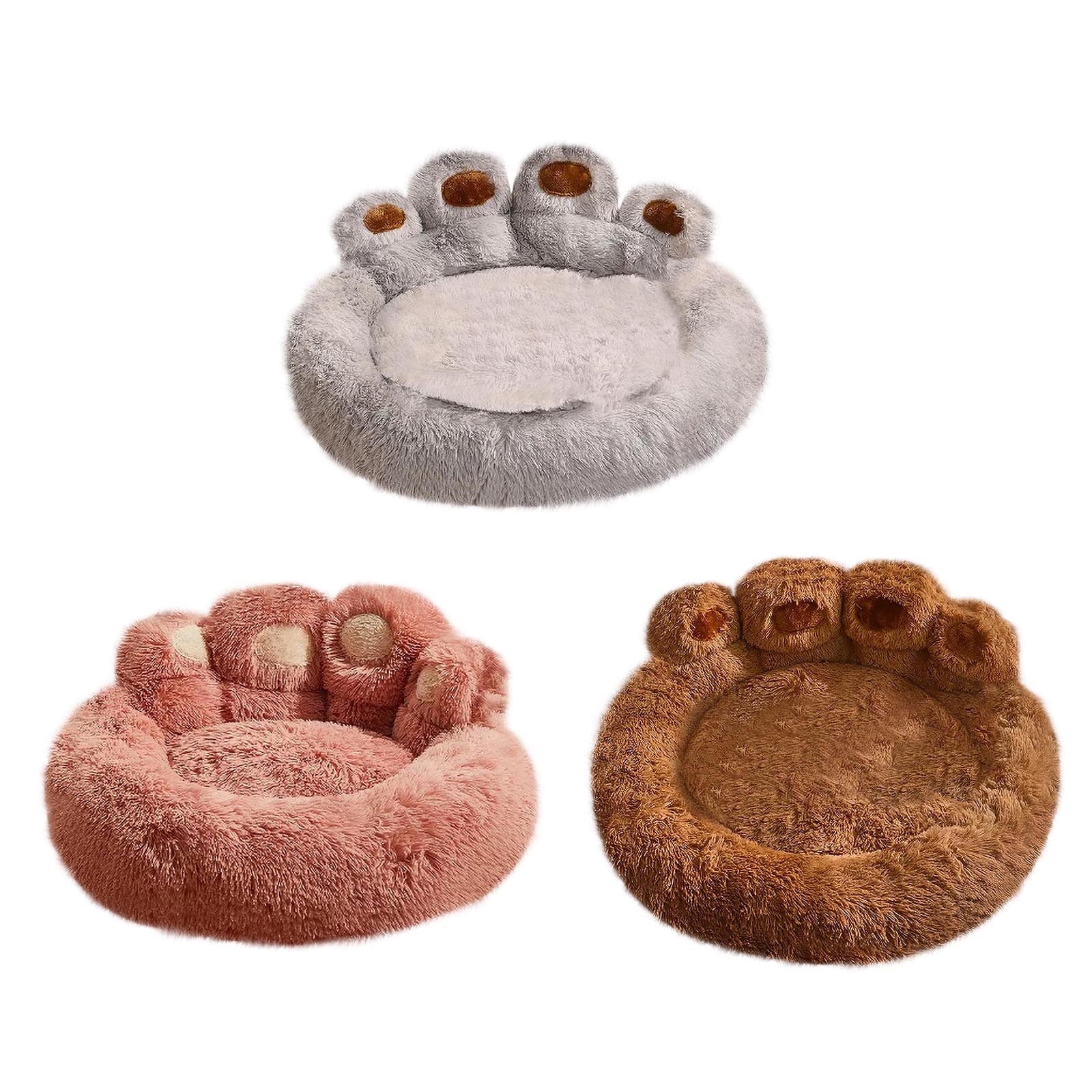 Clearance Dog Bed Cat Pet Sofa Cute Comfortable Cozy Pet Sleeping Beds for Small Dogs and Cats, Soft Fluffy Faux Fur Cat Cushion Dog Bed, Gray, 23.6 Inch