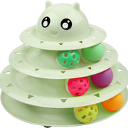 24 PCS Cat Toys, 3-Level Turntable Kitten Toys Set, Interactive Cat Roller Toys for Indoor Cats, Catnip Toys, Cat Teaser Toys, Mice Toys, Spring Toys, Various Ball Toys for Kitty Interactive Chirping