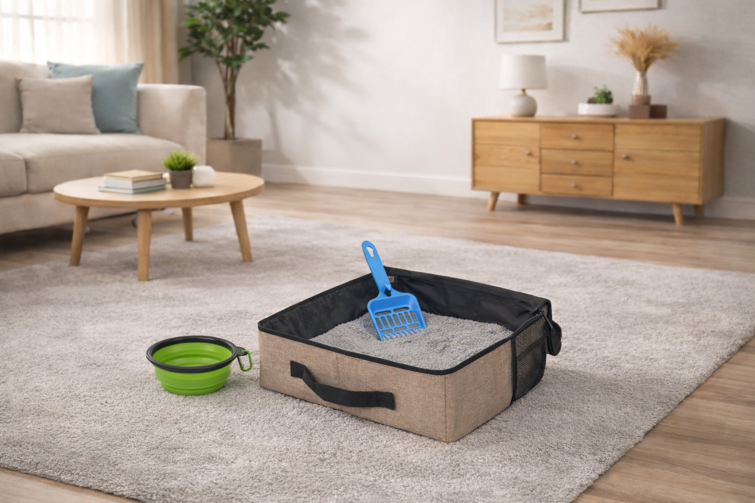 Make traveling with your cat clean and stress-free with this portable, leak-proof travel litter box