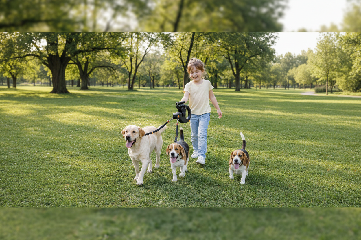 Auto Double Dog Leash