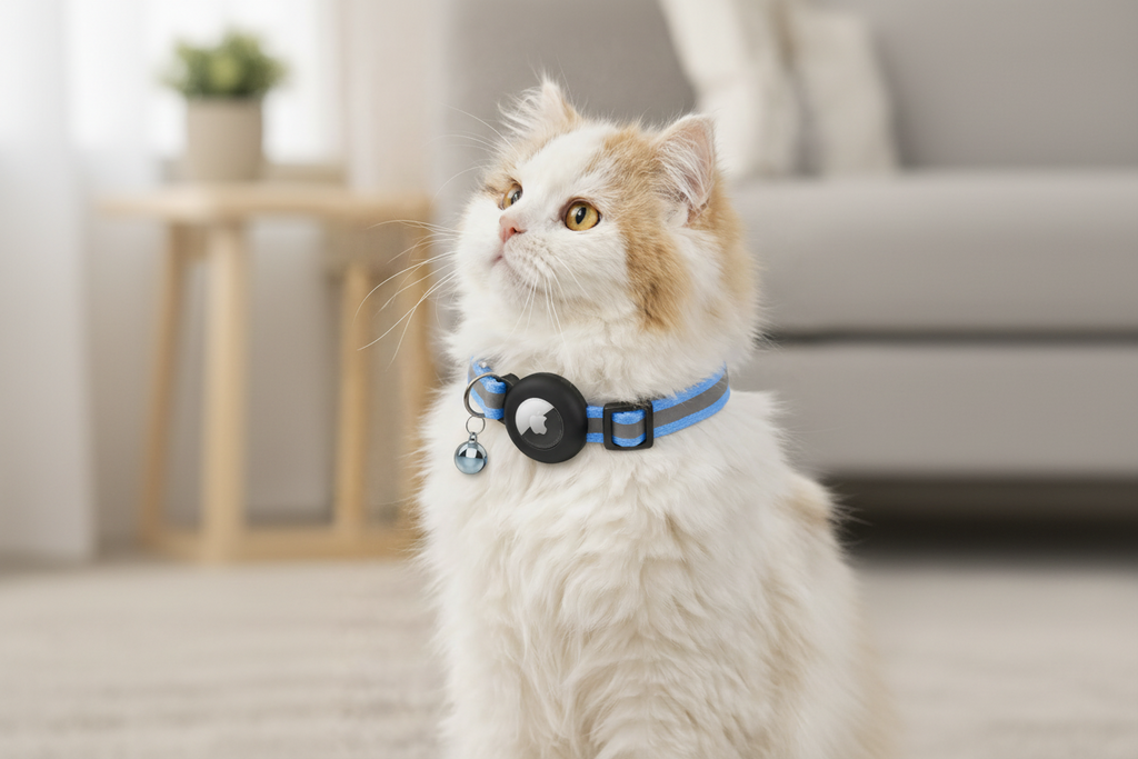 Air tag Cat Collar Reflective Kitten Collar with Apple Air Tag Holder