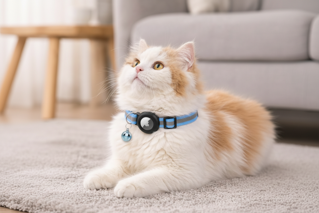 Air tag Cat Collar Reflective Kitten Collar with Apple Air Tag Holder