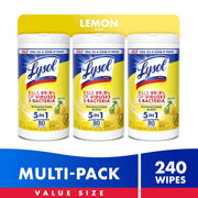 ® Disinfectant Wipes Bundle, Multi-Surface Antibacterial Cleaning Wipes, Lemon and Lime Blossom, 80 Count Each(Pack of 3)
