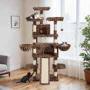 HOOMIC 68-Inch Multi-Level Cat Tree Tower for Large Cats with Sturdy Chipboard Base & Sisal Scratching Posts Cozy Plush Perches & Wide Base Board for Home Activity