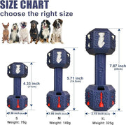 Petopia Dog Chew Toys Tough Natural Rubber Dumbbell Toy for Small Medium Large Dogs Indestructible