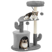 Cat Tree Tower for Indoor Cats, 54In Tall Multi-Level Pet Furniture, Stable Kitty Play House with Sisal Scratching Post, Large Condo, Climbing Ladder, Plush Toy for Kitten Cat Treehouse