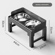 6 Height Adjustable Elevated Dog Bowls Stand with 2 Stainless Steel Bowls, Non-Slip Spill-Proof Pet Feeder for Small Medium Larg