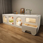 Modern Multi-Room Cat House with Built-In Litter Box | Tiktok Hot Pet Furniture | Cozy Cat Condo for Indoor Cats