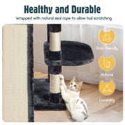 HOOMIC 68-Inch Multi-Level Cat Tree Tower for Large Cats with Sturdy Chipboard Base & Sisal Scratching Posts Cozy Plush Perches & Wide Base Board for Home Activity