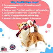 Pacific Pups 5 Piece Dog Toy Set - Dog Tug Toys for Small & Medium Dogs - Small Dog Toys - Dog Rope Toys Value Pack - Benefits Non-Profit Dog Rescue