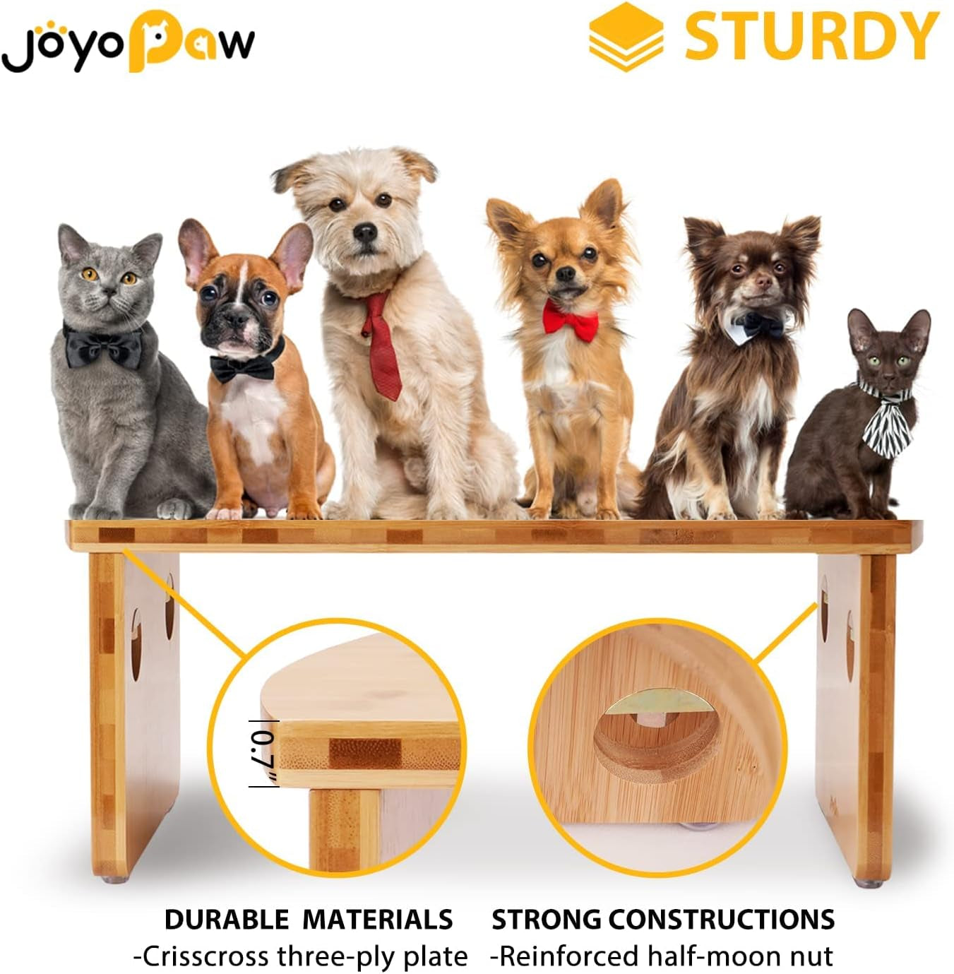 Elevated Dog Bowls, Bamboo Raised Dog Bowl for Large Dogs, with 2 Stainless Steel Bowls (13'' Tall-68Oz Bowl)