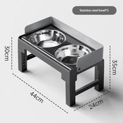 6 Height Adjustable Elevated Dog Bowls Stand with 2 Stainless Steel Bowls, Non-Slip Spill-Proof Pet Feeder for Small Medium Larg