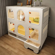 Modern Multi-Room Cat House with Built-In Litter Box | Tiktok Hot Pet Furniture | Cozy Cat Condo for Indoor Cats