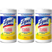 ® Disinfectant Wipes Bundle, Multi-Surface Antibacterial Cleaning Wipes, Lemon and Lime Blossom, 80 Count Each(Pack of 3)