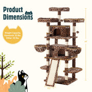 HOOMIC 68-Inch Multi-Level Cat Tree Tower for Large Cats with Sturdy Chipboard Base & Sisal Scratching Posts Cozy Plush Perches & Wide Base Board for Home Activity