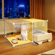 Modern Multi-Room Cat House with Built-In Litter Box | Tiktok Hot Pet Furniture | Cozy Cat Condo for Indoor Cats