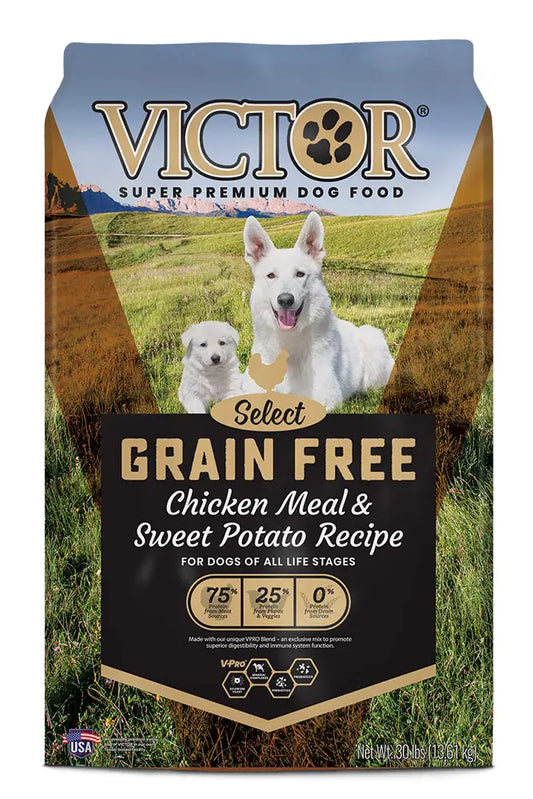 VICTOR® Select – Grain Free Chicken & Sweet Potato Dry Dog Food (30 lb, High Protein, All Life Stages)