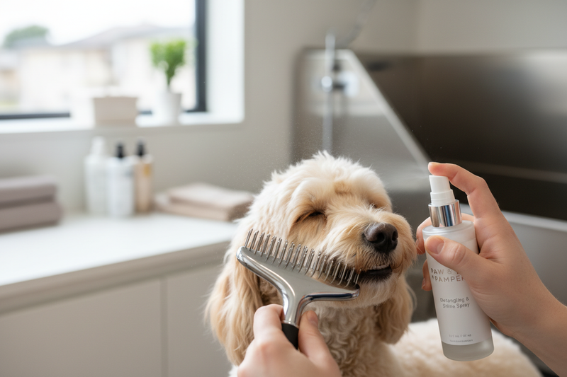 grooming a dog really focus on the product that using on the dog 