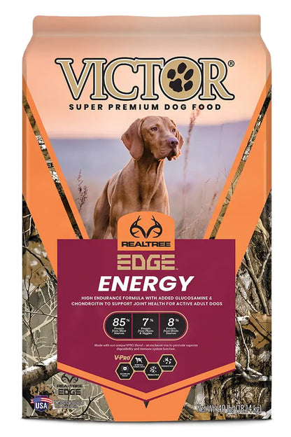 VICTOR® Realtree Edge Energy – Super Premium Dry Dog Food for Active Dogs (40 lb, Gluten Free)