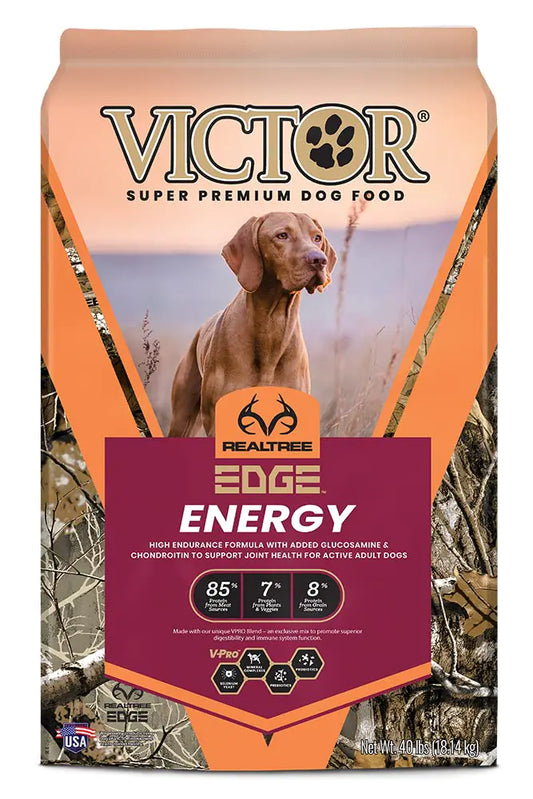 VICTOR® Realtree Edge Energy – Super Premium Dry Dog Food for Active Dogs (40 lb, Gluten Free)